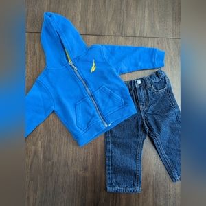 Baby Boy's Nautica Denim Jeans & Hoodie